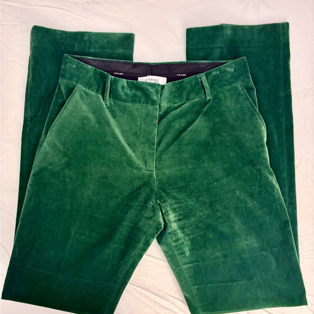 Fran Emerald Green Velvet Pants - Luxe Size 6